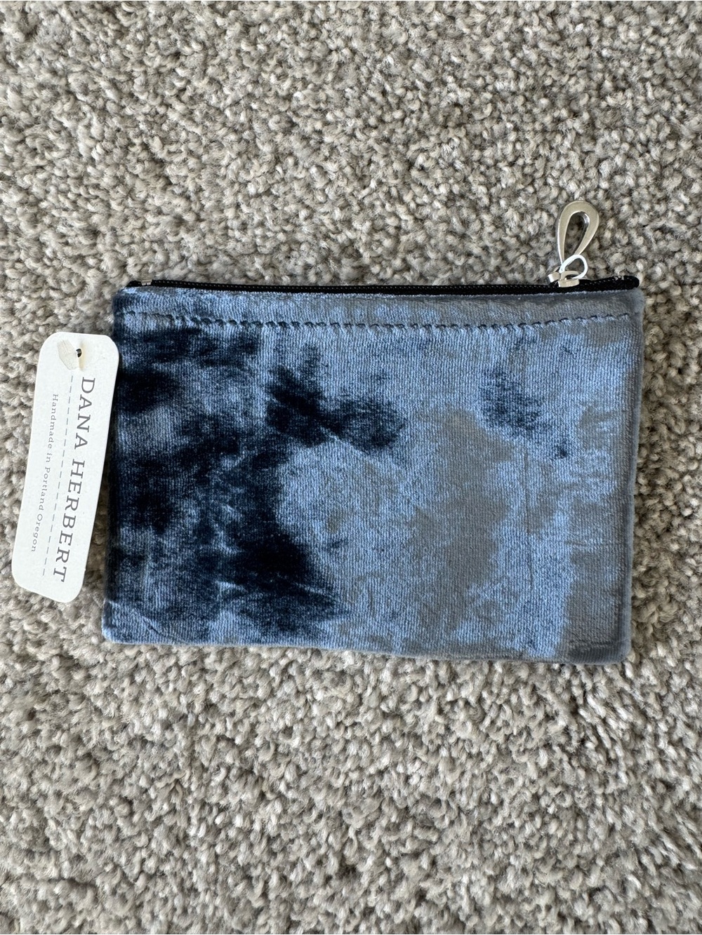 Blue Velvet Zip Pouch